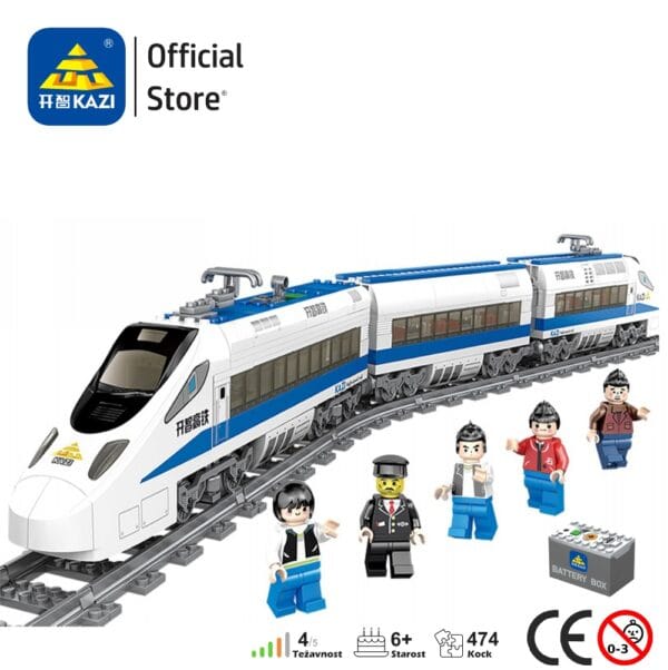 kazi vlak iz kock za sestavljanje kompatibilen z lego