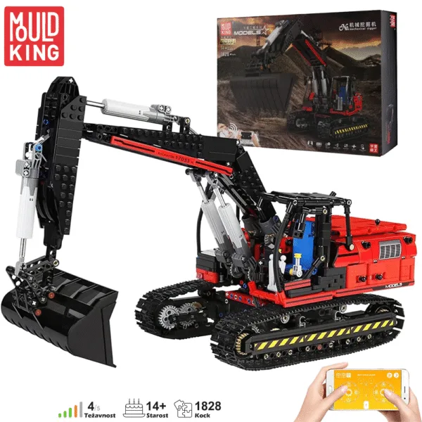 Mould King 17033 - Rdeč bager